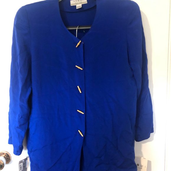 Vintage Shomi by Miller Shor Petite 100% Silk Pant Suit Size 8 NWT - Picture 2 of 9